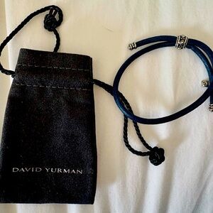 Navy David Yurman corded adjustable bracelet